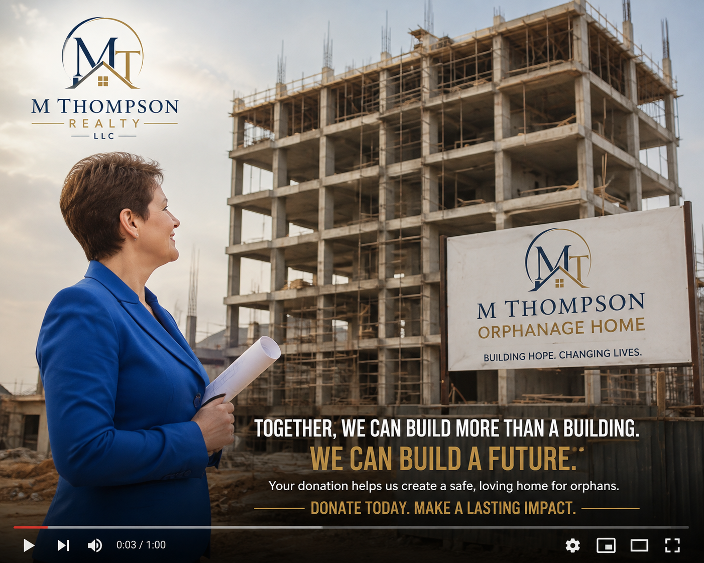 M Thompson orphanage building under construction